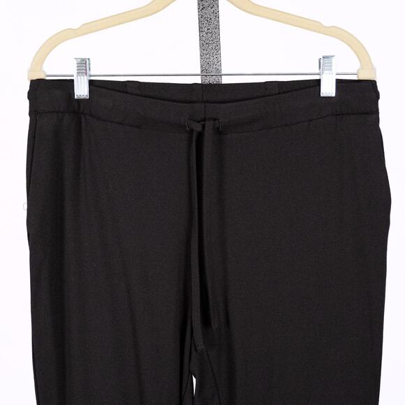 J Jill Cuffed Hem Pull-On Pants Women's SZ MEDIUM Black Elastic Waist Drawstring - Picture 2 of 5